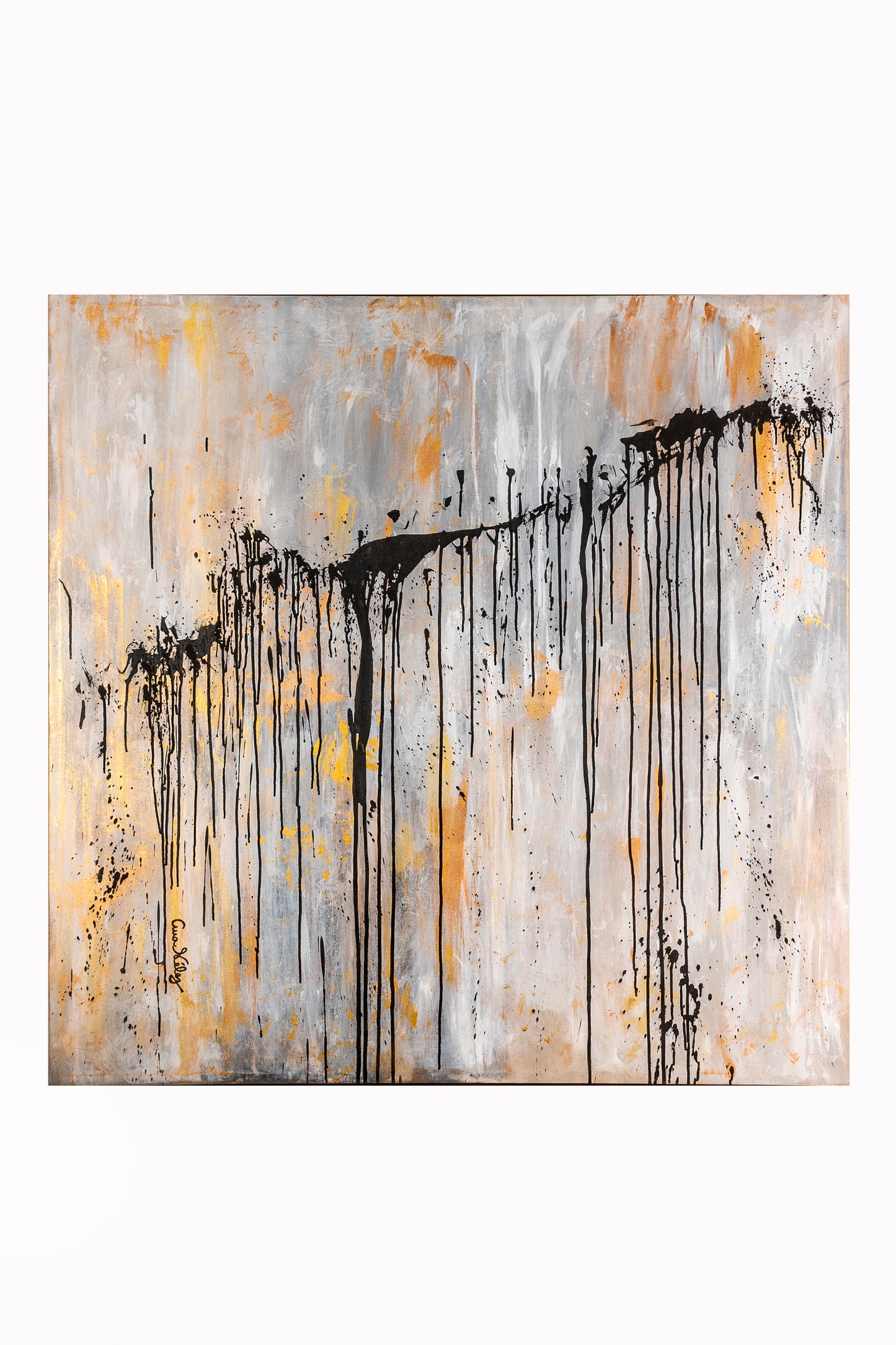 Pintura original que compone el estampado, hecho por la artista poblana Ana Vélez. Si te interesa adquirir la obra, contáctanos por WhatsApp.