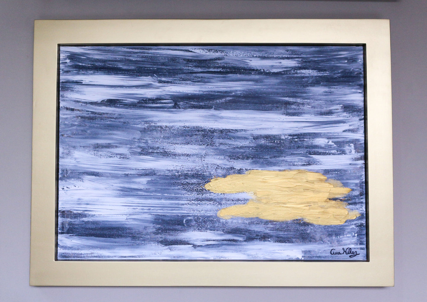 Pintura original que compone el estampado, hecho por la artista poblana Ana Vélez. Si te interesa adquirir la obra, contáctanos por WhatsApp.