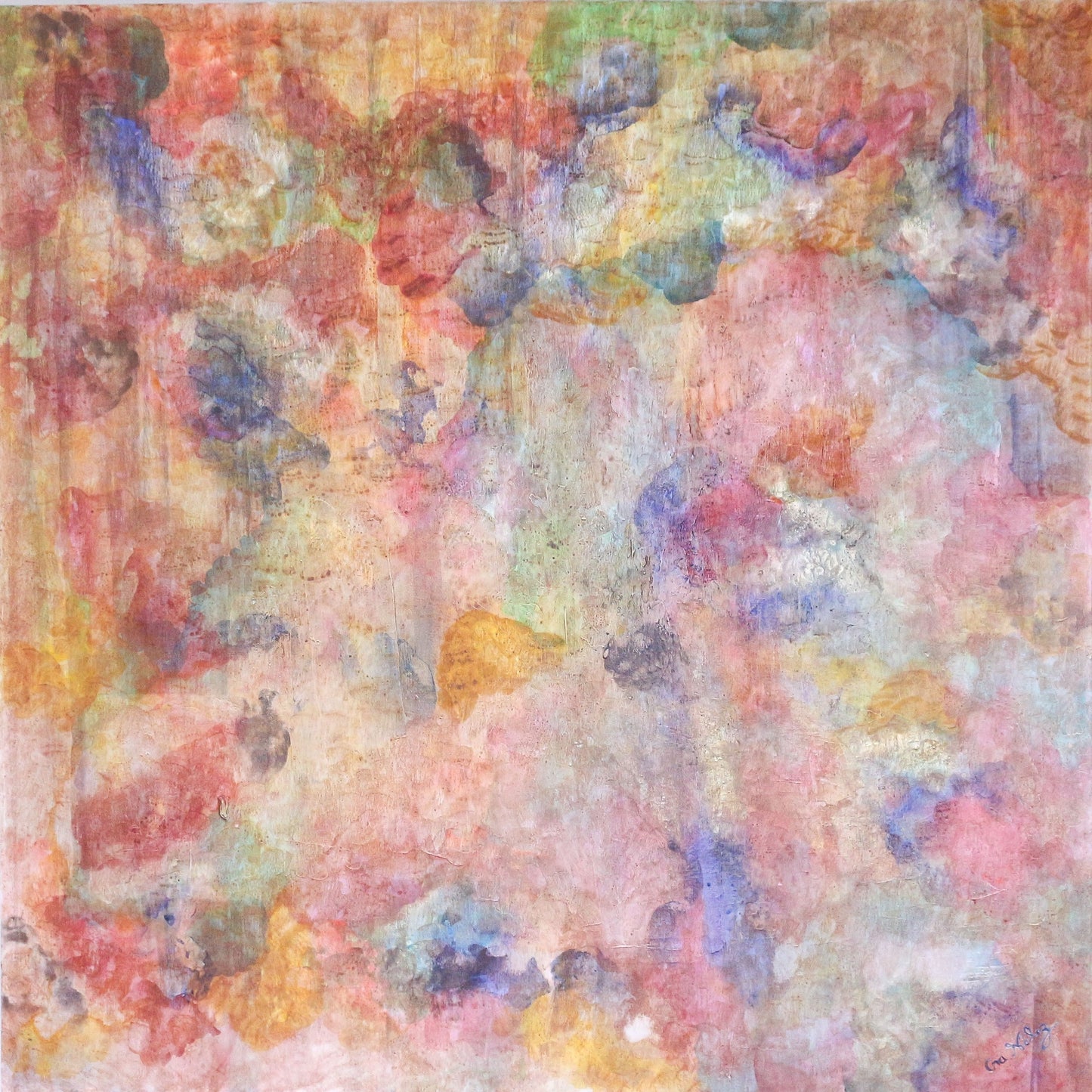 Pintura original que compone el estampado, hecho por la artista poblana Ana Vélez. Si te interesa adquirir la obra, contáctanos por WhatsApp.
